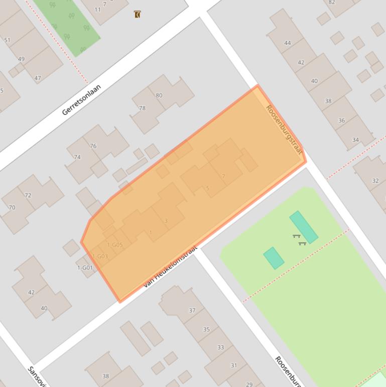 Kaart van postcodegebied 5624JZ.