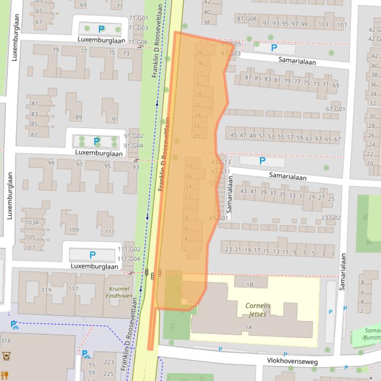 Kaart van postcodegebied 5625PA.