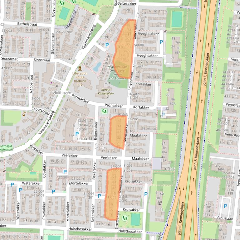 Kaart van postcodegebied 5625SG.