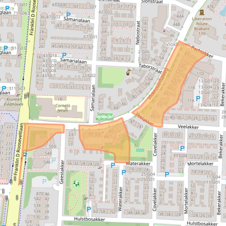 Kaart van postcodegebied 5625WV.