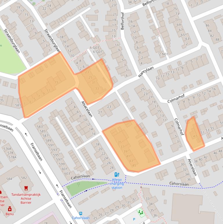 Kaart van postcodegebied 5627CA.