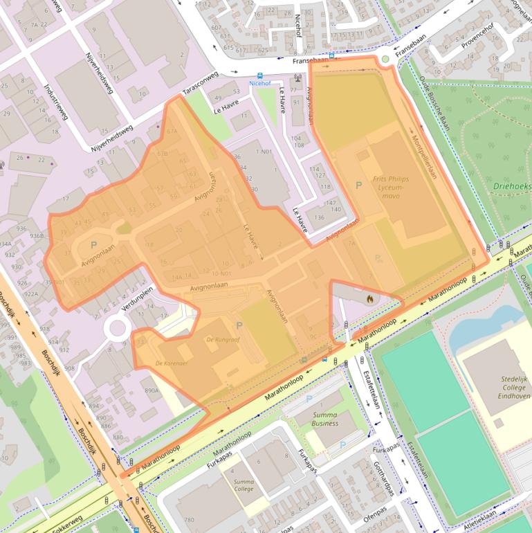 Kaart van postcodegebied 5627GA.