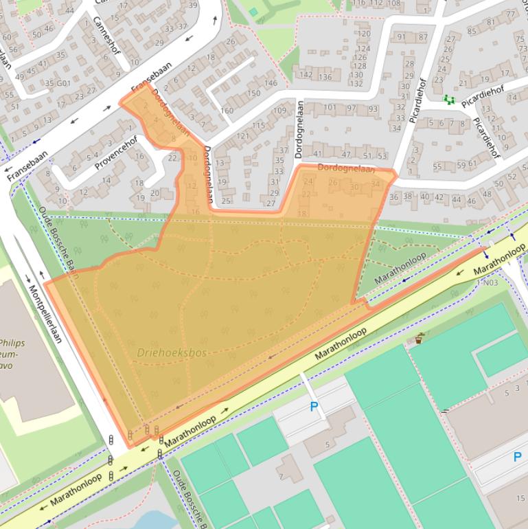 Kaart van postcodegebied 5627HE.