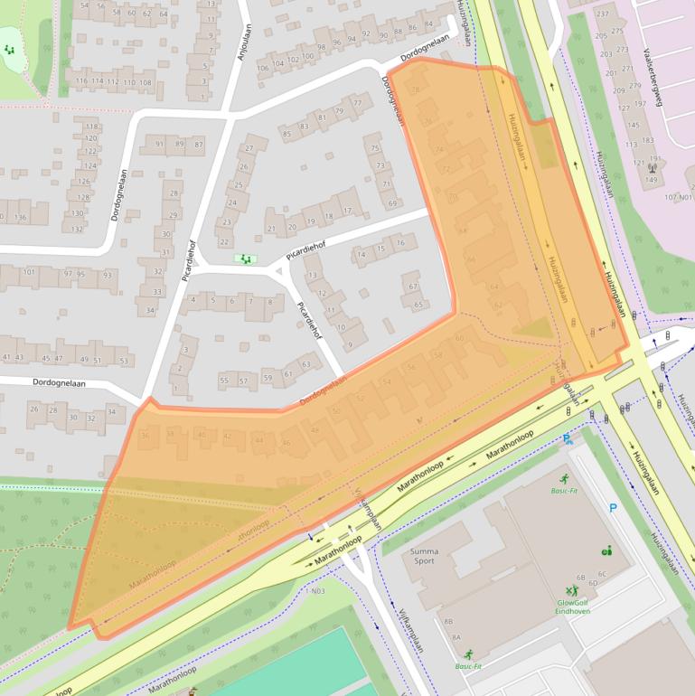 Kaart van postcodegebied 5627HG.