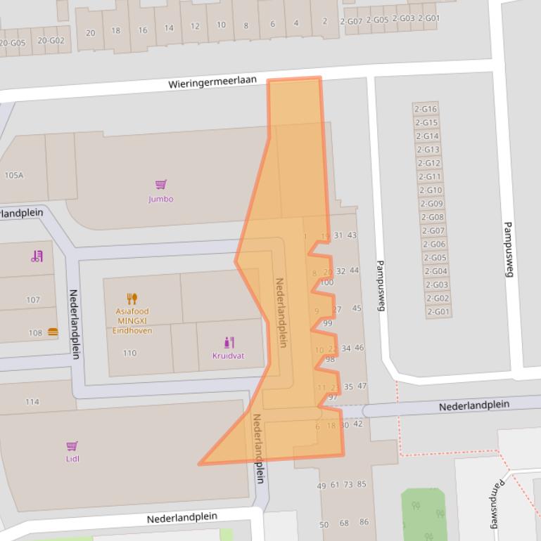 Kaart van postcodegebied 5628AD.