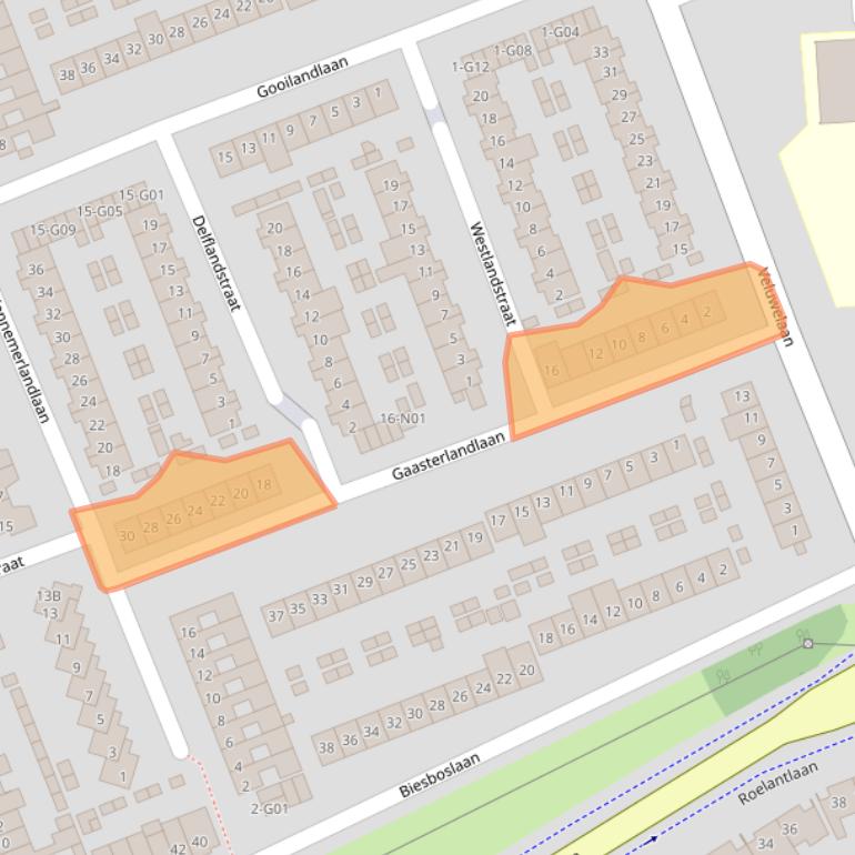 Kaart van postcodegebied 5628AZ.