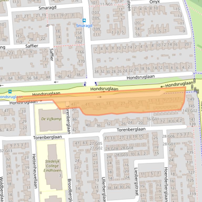 Kaart van postcodegebied 5628DA.