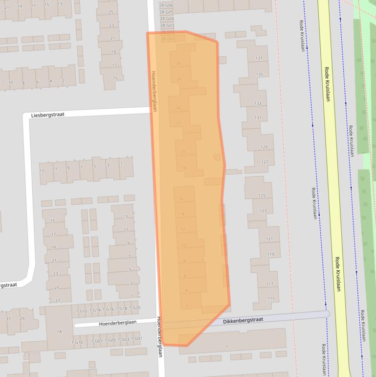 Kaart van postcodegebied 5628EC.