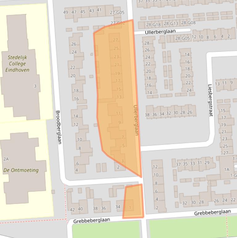 Kaart van postcodegebied 5628EG.