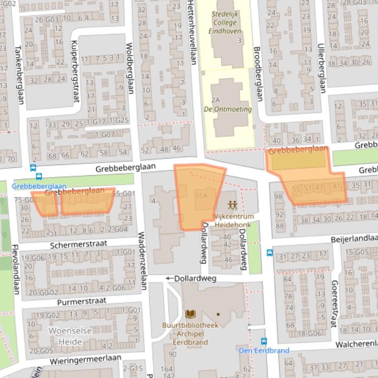 Kaart van postcodegebied 5628GG.