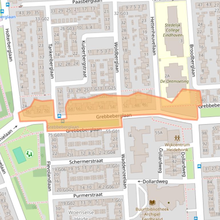 Kaart van postcodegebied 5628GK.