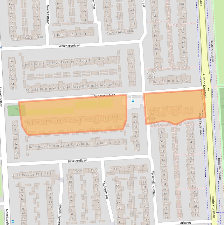 Kaart van postcodegebied 5628JA.