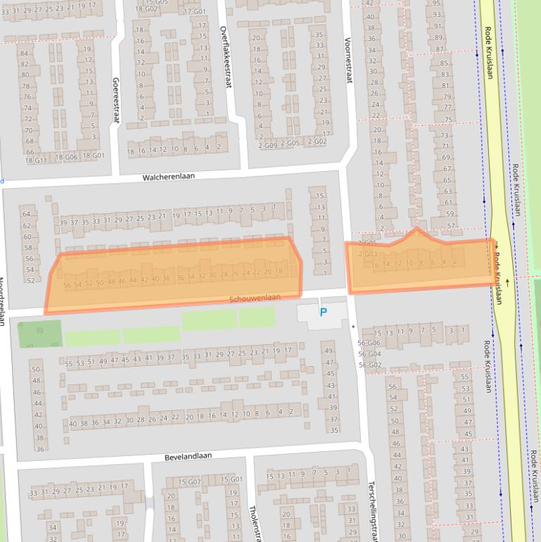 Kaart van postcodegebied 5628JB.