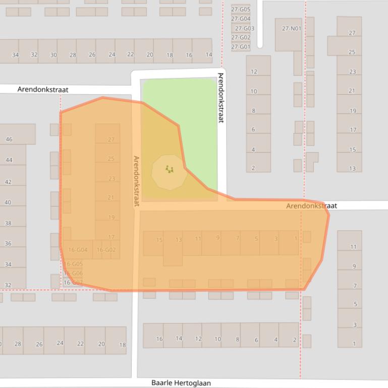 Kaart van postcodegebied 5628PA.