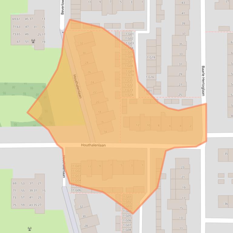 Kaart van postcodegebied 5628PW.