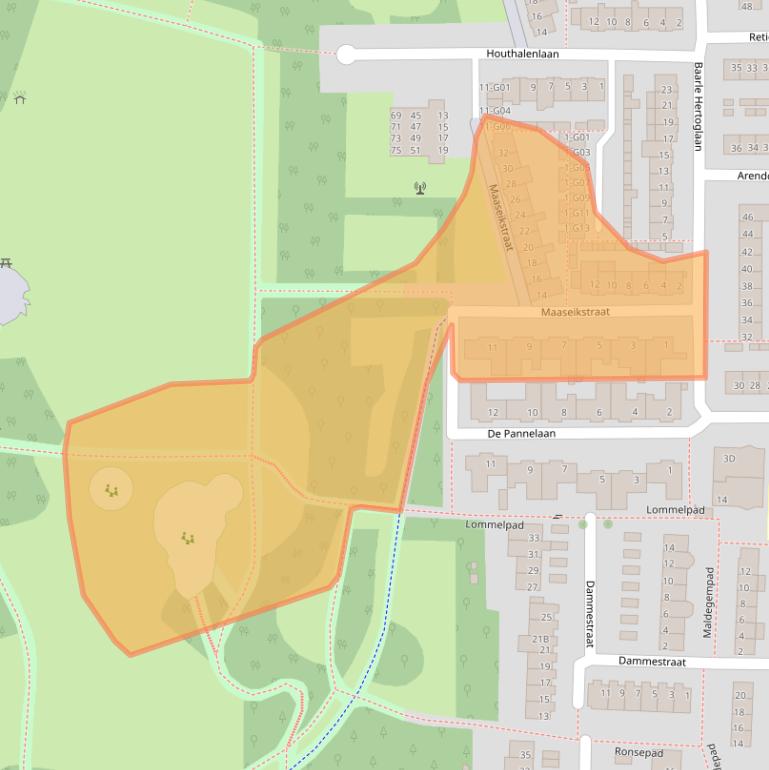 Kaart van postcodegebied 5628PZ.