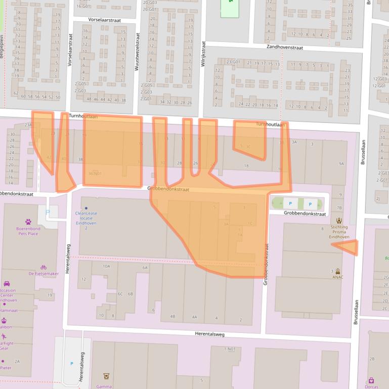 Kaart van postcodegebied 5628RE.