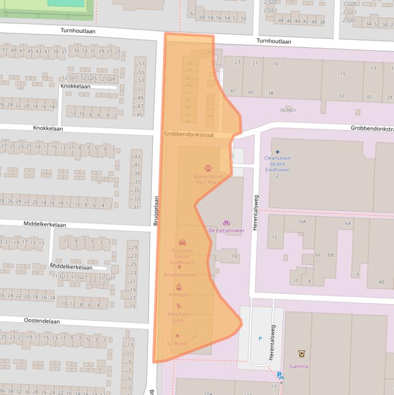 Kaart van postcodegebied 5628RH.