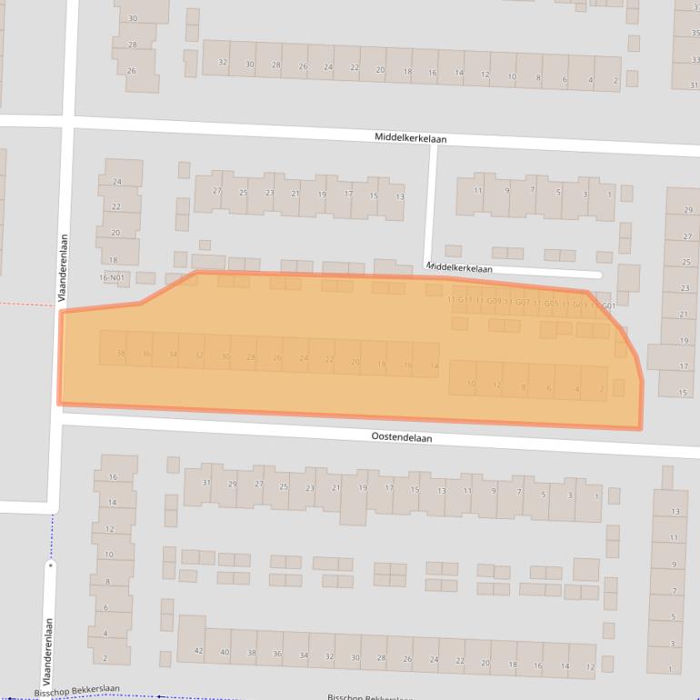 Kaart van postcodegebied 5628RZ.