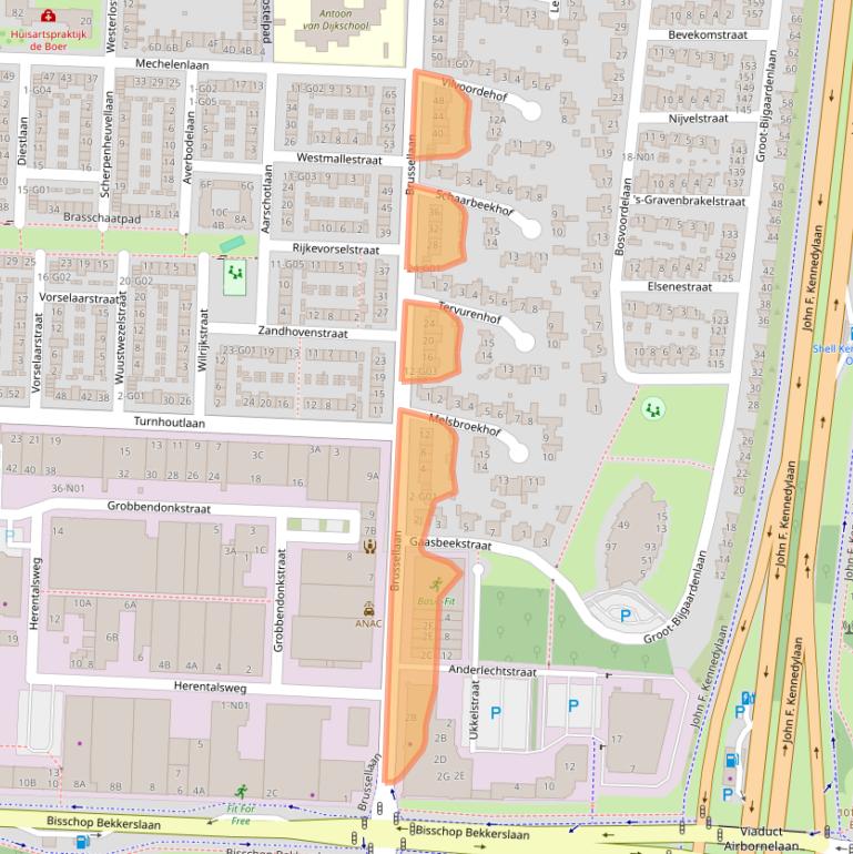 Kaart van postcodegebied 5628TC.