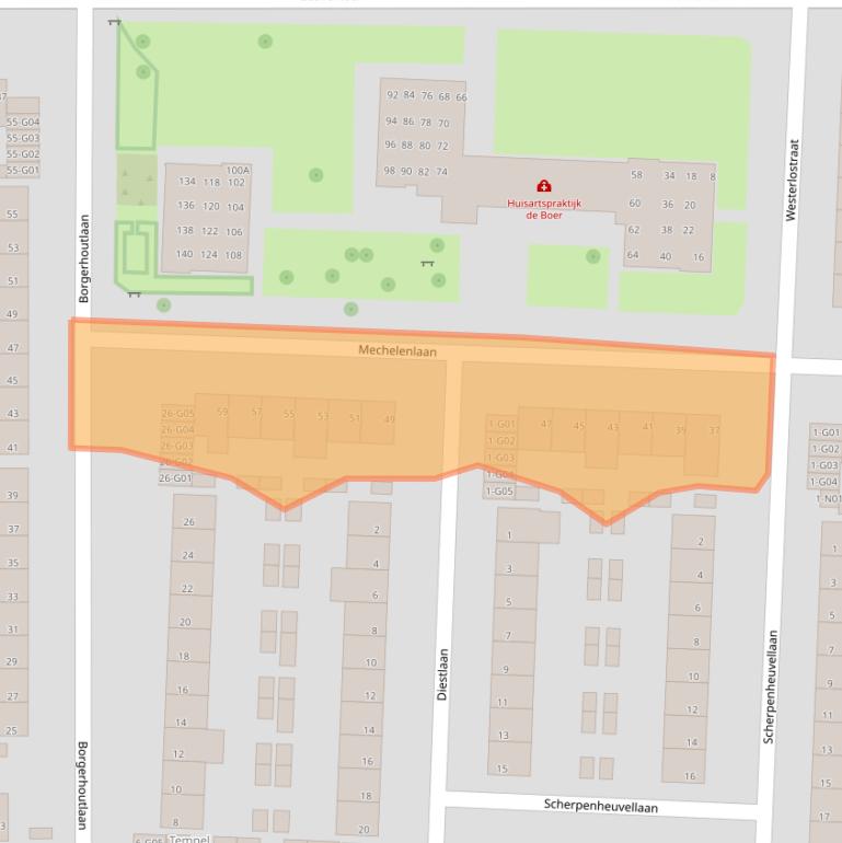 Kaart van postcodegebied 5628VE.