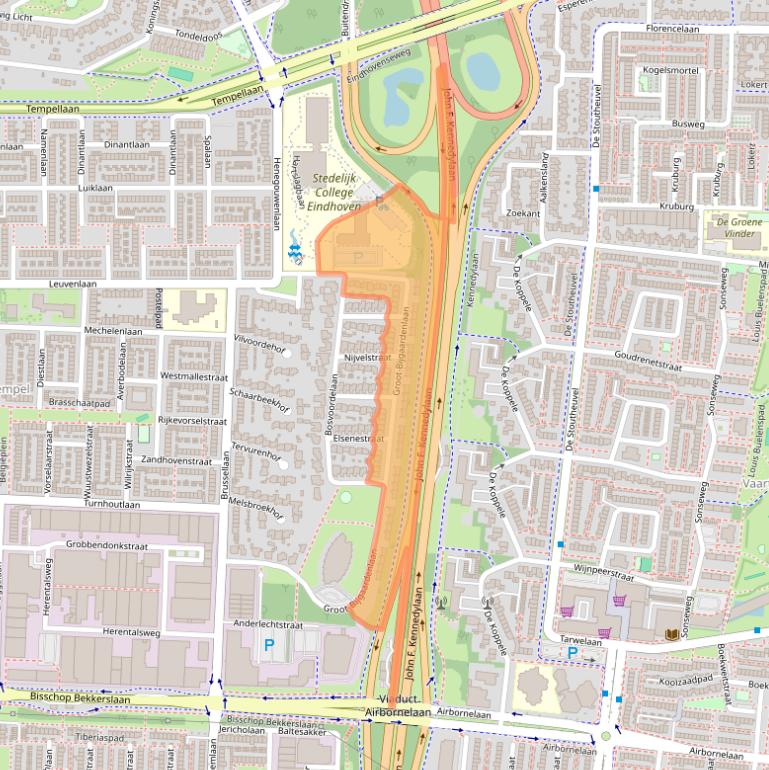 Kaart van postcodegebied 5628VV.