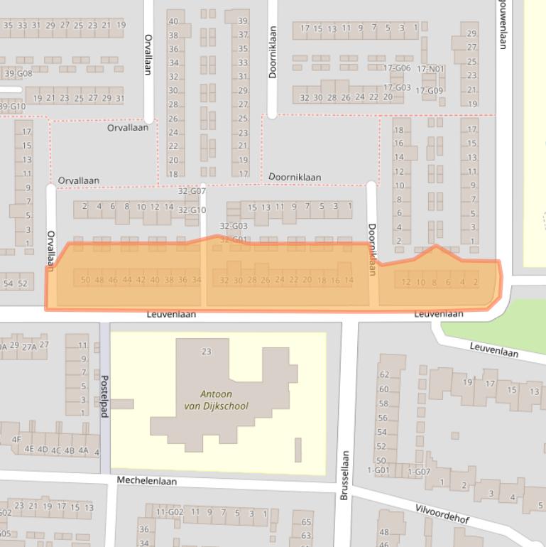 Kaart van postcodegebied 5628WG.