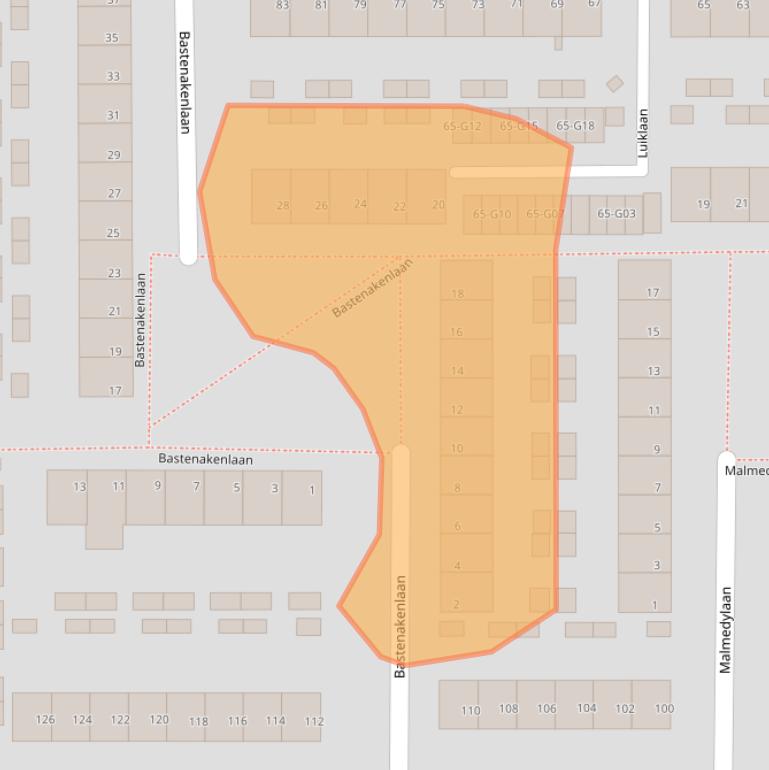 Kaart van postcodegebied 5628XB.