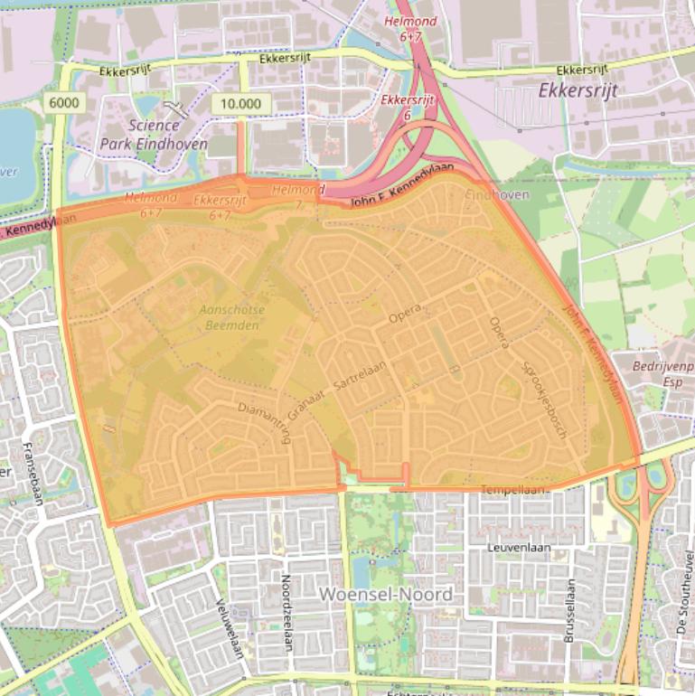 Kaartafbeelding, ingezoomd op postcodegebied 5629.