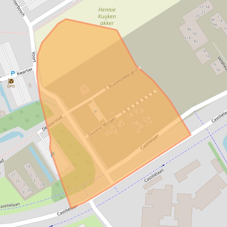 Kaart van postcodegebied 5629CL.