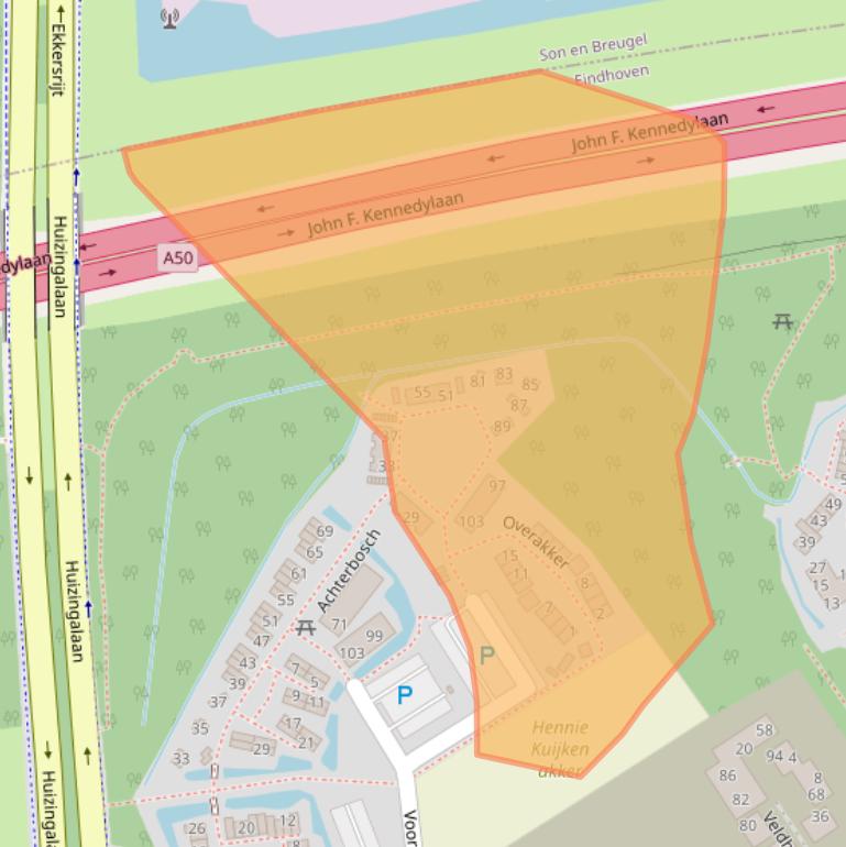 Kaart van postcodegebied 5629CM.