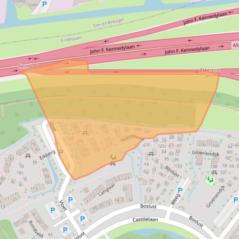 Kaart van postcodegebied 5629CN.