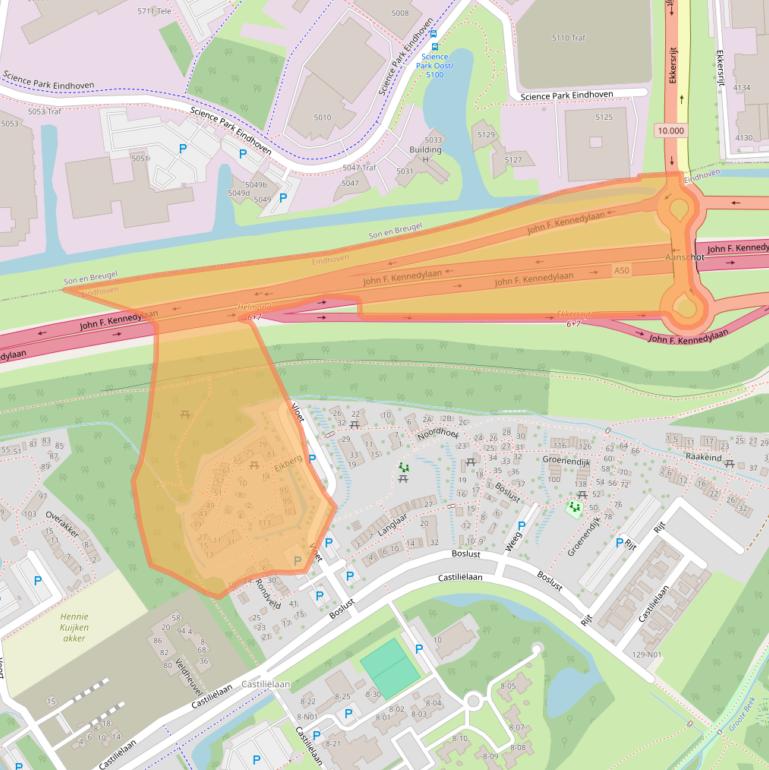 Kaart van postcodegebied 5629CT.
