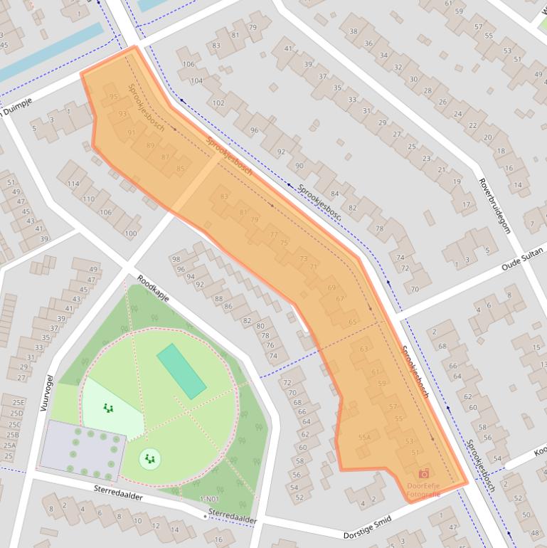 Kaart van postcodegebied 5629JB.