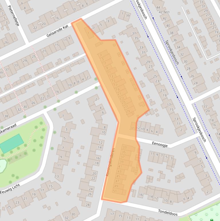 Kaart van postcodegebied 5629KC.