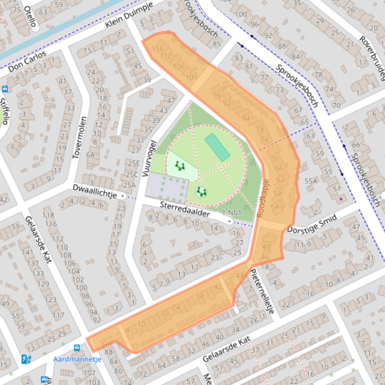 Kaart van postcodegebied 5629KX.