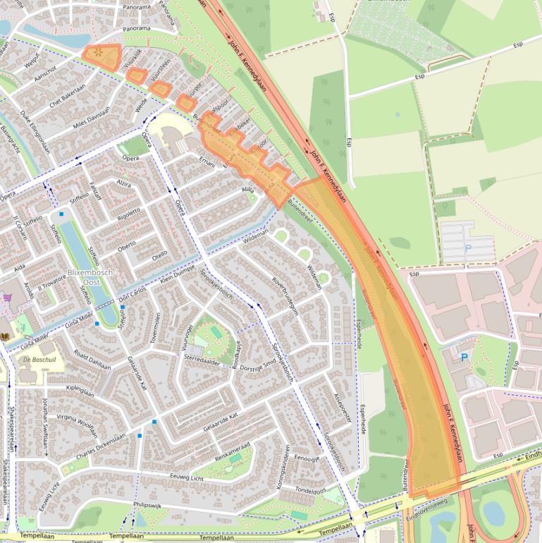 Kaart van postcodegebied 5629TA.