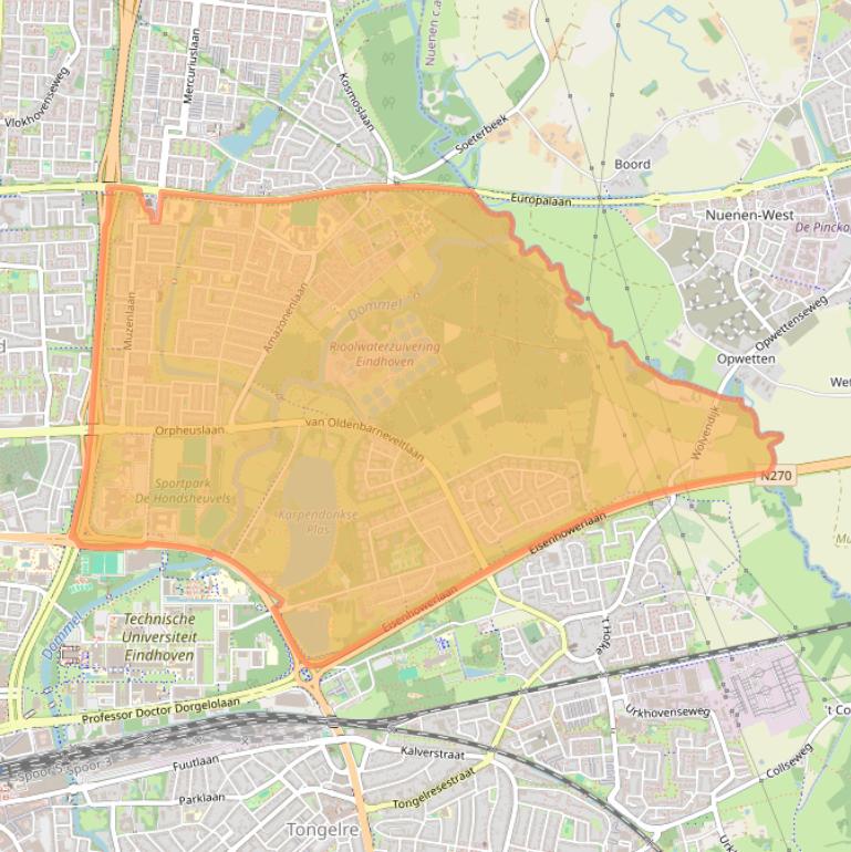 Kaart van postcodegebied 5631.