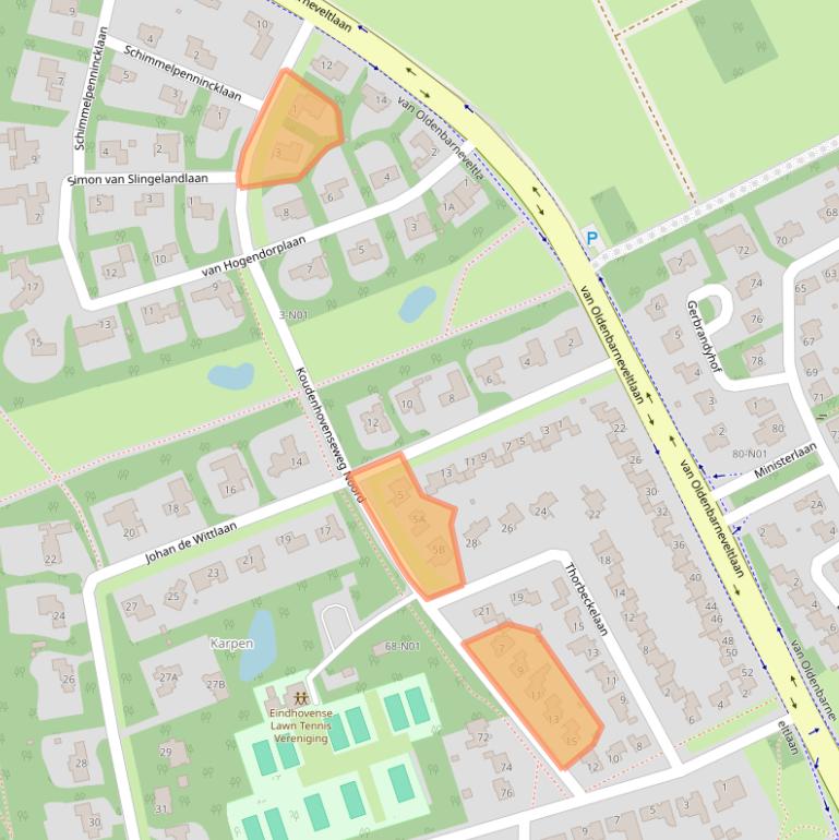 Kaart van postcodegebied 5631AW.