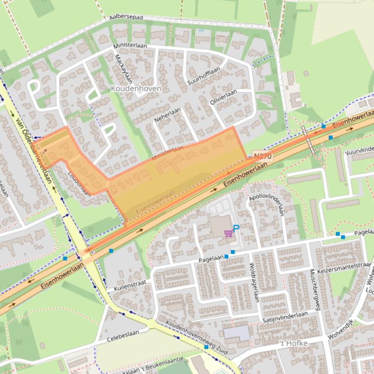 Kaart van postcodegebied 5631NC.