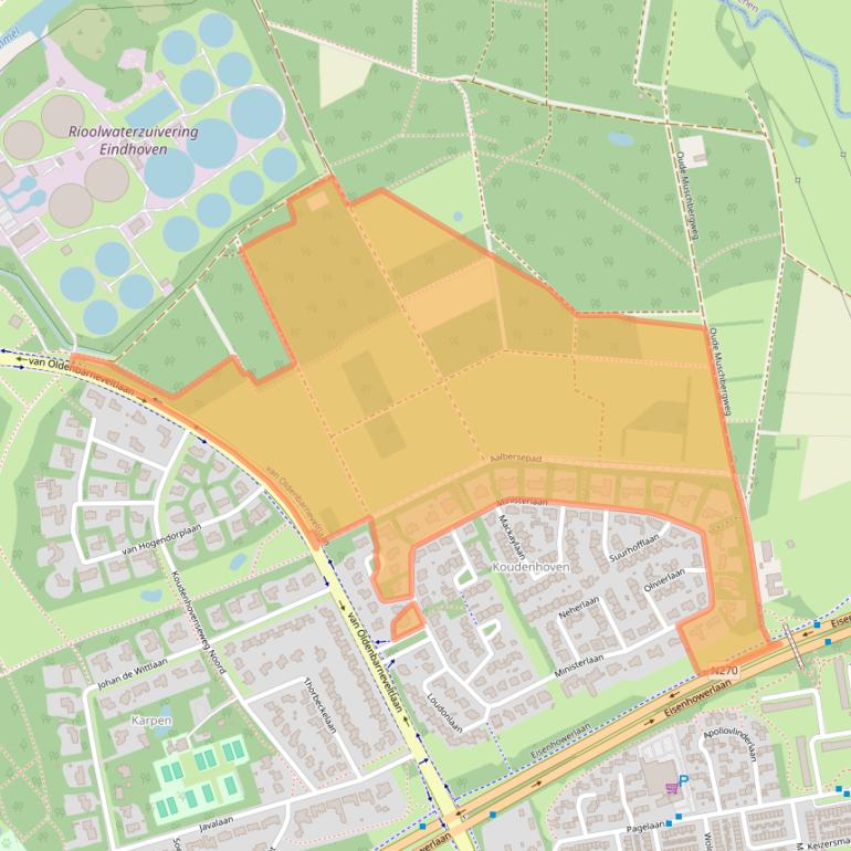 Kaart van postcodegebied 5631ND.