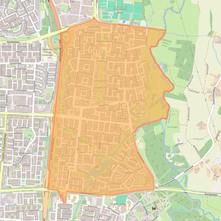 Kaart van postcodegebied 5632.