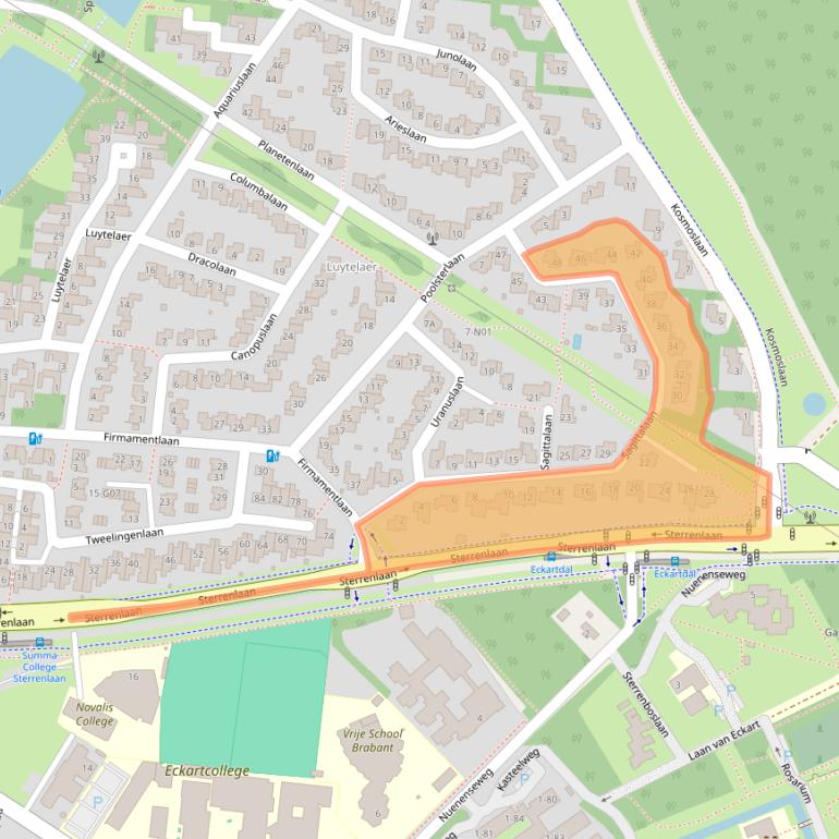 Kaart van postcodegebied 5632AL.