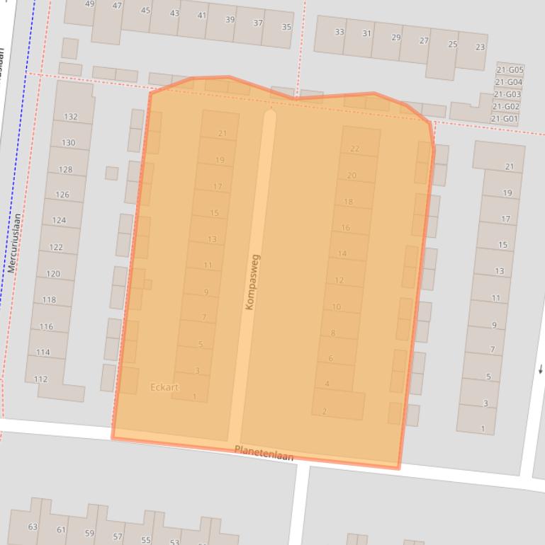 Kaart van postcodegebied 5632DJ.