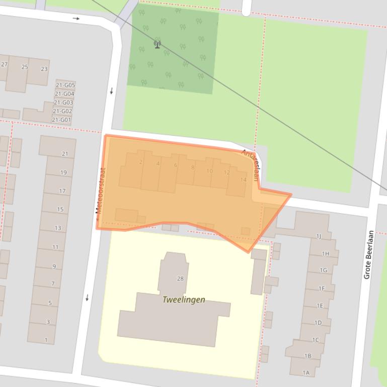 Kaart van postcodegebied 5632DZ.