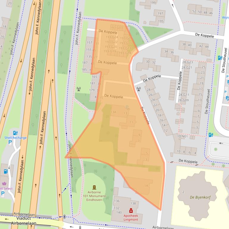 Kaart van postcodegebied 5632LE.