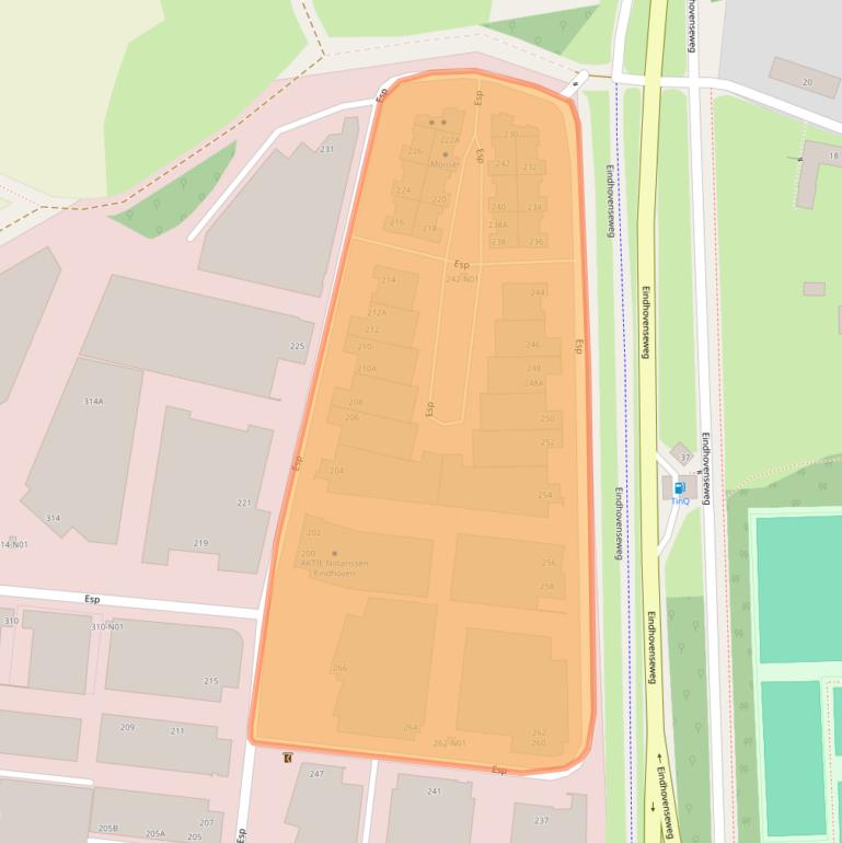 Kaart van postcodegebied 5633AC.