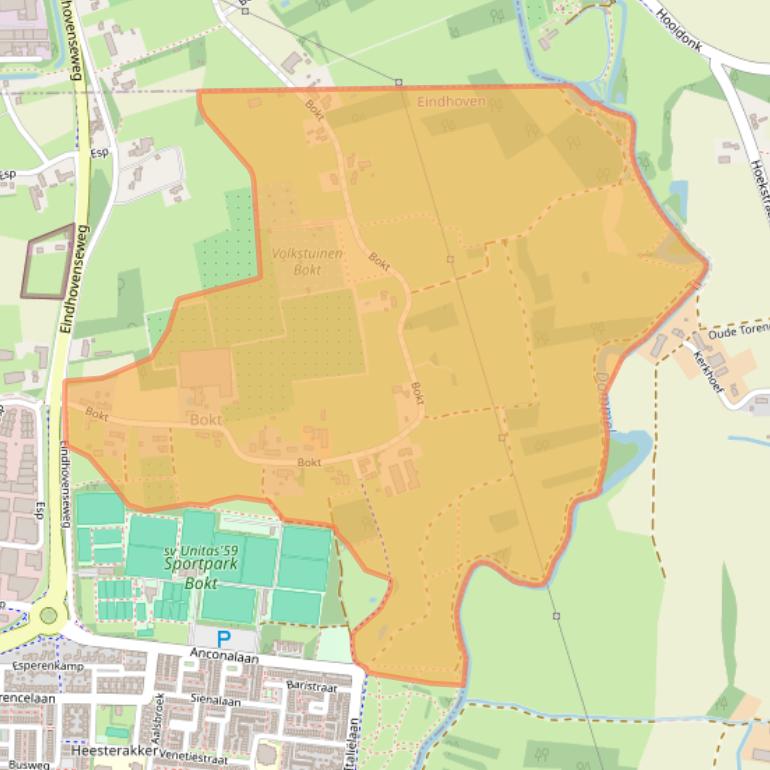 Kaart van postcodegebied 5633BG.