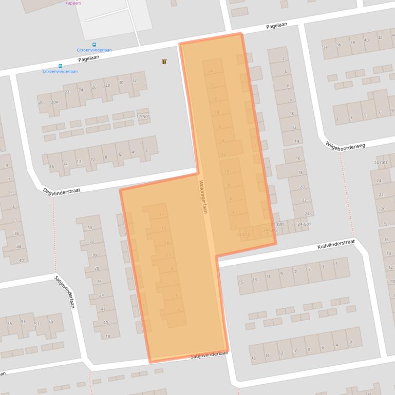 Kaart van postcodegebied 5641BE.