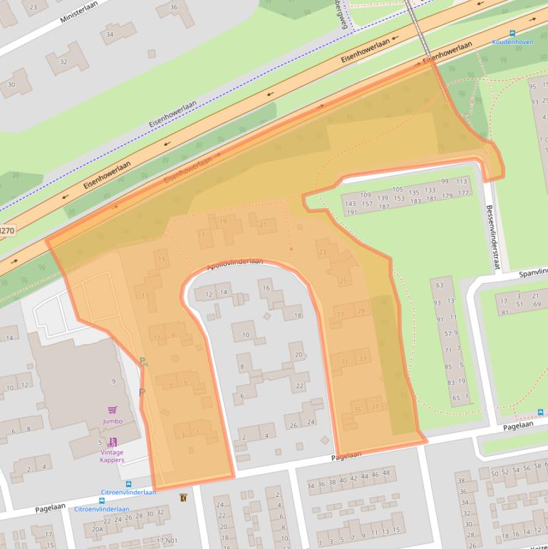 Kaart van postcodegebied 5641BJ.